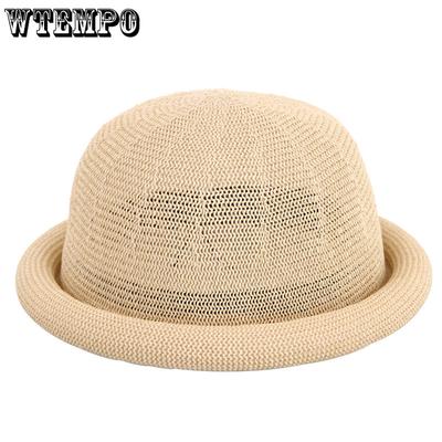 Pălării pentru femei, noua vară, fire de paie ondulată, partea de sus rotundă, versiunea coreeană, pălărie mică, moda elegantă, sandală