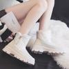 40 Size Autumn and Winter Korean Version Velvet Thickened High-top Shoes High Value Versatile Trend Snow Boots