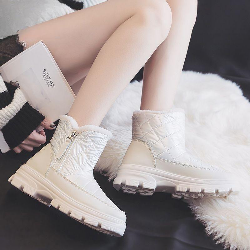 40 Size Autumn and Winter Korean Version Velvet Thickened High-top Shoes High Value Versatile Trend Snow Boots