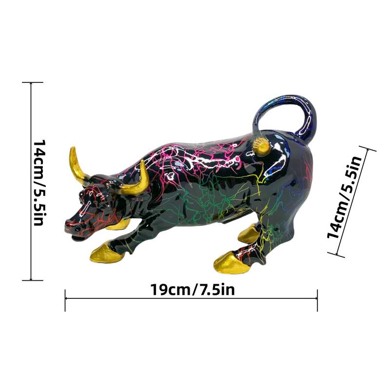 Wall Street Bull Ornament Charging Bull Animal Figurine Art Resin Charging Bull Figure Stylish Bull Figurine Workplace Decor for