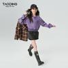 Tao Ding Girls' Letter Print Color-Block Fleece Sweatshirt