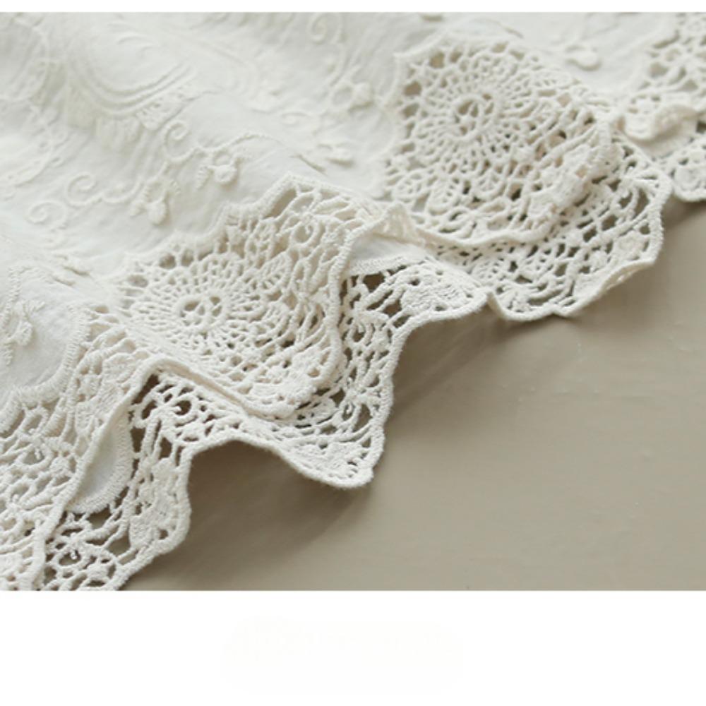 Dimanaf 2025 Women T-shirt Summer Shirt Lace White Blouse Short Sleeve Buttons Fashion Tops Tees Loose White Tees New