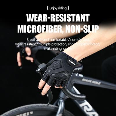 Męskie i Damskie Rękawiczki Rowerowe z Odkrytymi Palcami Silikonowe Amortyzujące Wstrząsy Oddychające Sportowe Rękawiczki do Roweru Fitness