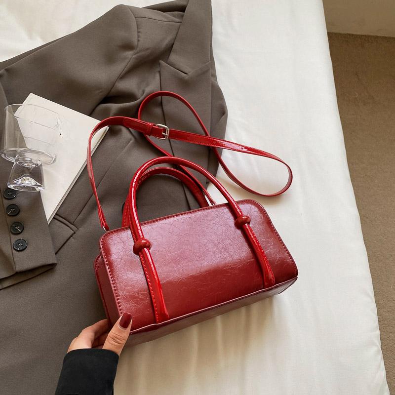 Small Retro PU Leather Underarm Bags for Women 2024 Winter Y2k Trend Korean Fashion Shoulder Bag Lady Silver Handbags Tote Bag