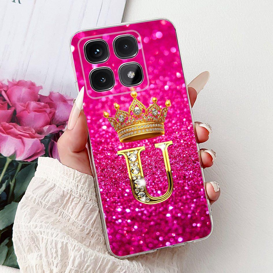 For Xiaomi 14T Pro 5G Case Luxury Crown Letters Soft Silicone Couple Phone Cover For Xiaomi 14T Mi14T 14TPro 2024 Protect Shells
