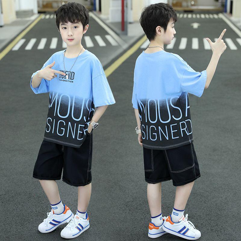 Boys' Summer Outfit Stylish And Fashionable Children'S Summer Short-Sleeve Two-Piece Set Boys' Summer Clothing