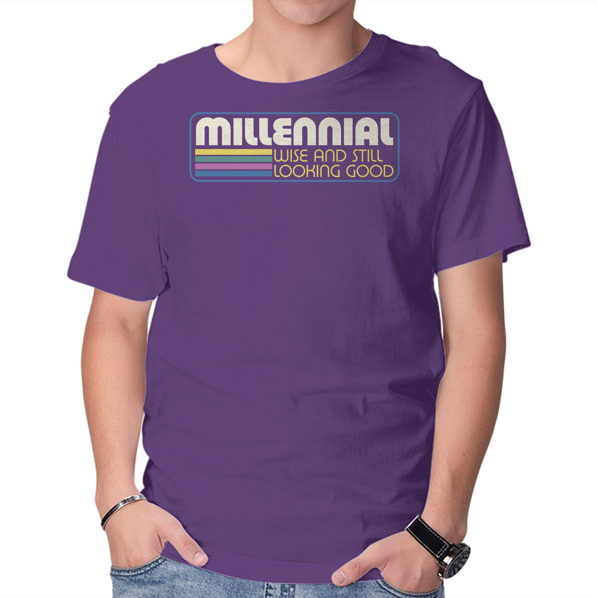 Unisex Crew Neck T-Shirt Millennial Vintage Quote Graphic Short Sleeve Casual Tee L