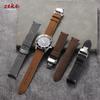Vintage Rindsleder Uhrenarmband 20mm 22mm Mattes Lederarmband für Seiko für Omega Uhrenarmband Schnellverschluss Faltschließe Armband