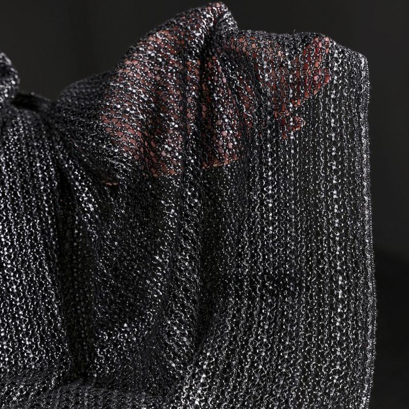 50/100/300cm Metal Gray Interwoven Grid Knitted Bronzing Net Fabric for Handmade Diy Sewing Apparel Wholesale Cloth Material