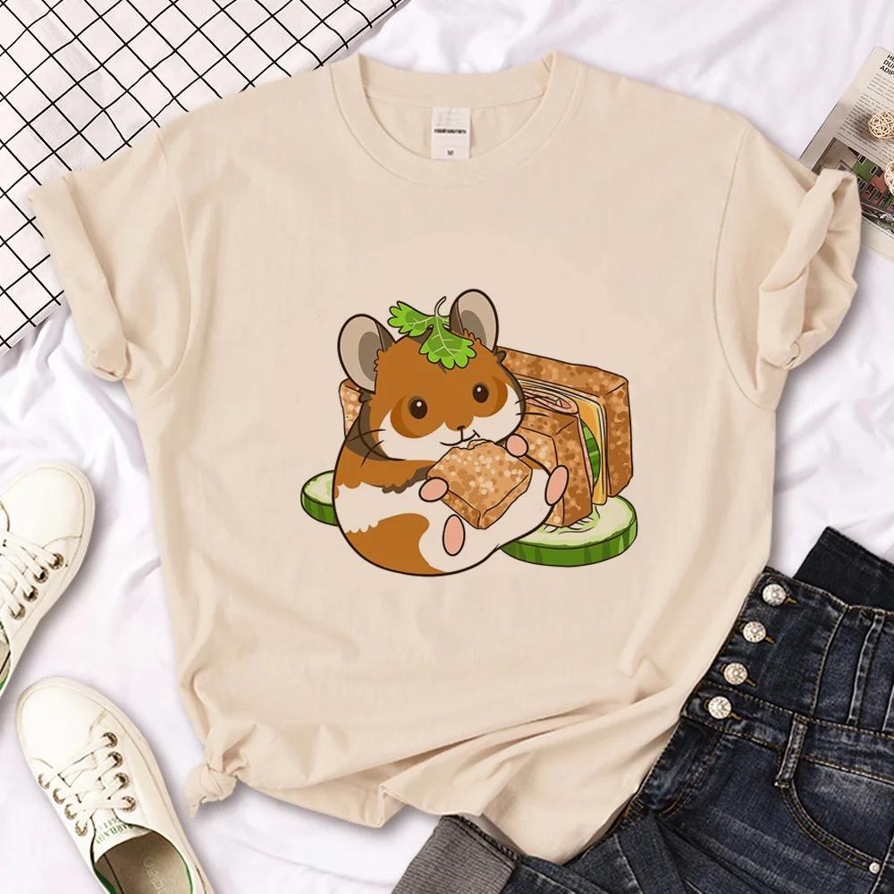 

Hamster Top Women Designer T-shirt Women s Harajuku Short Sleeve Casual Women s T-shirt Clothing Street Tops Clothes 3XL