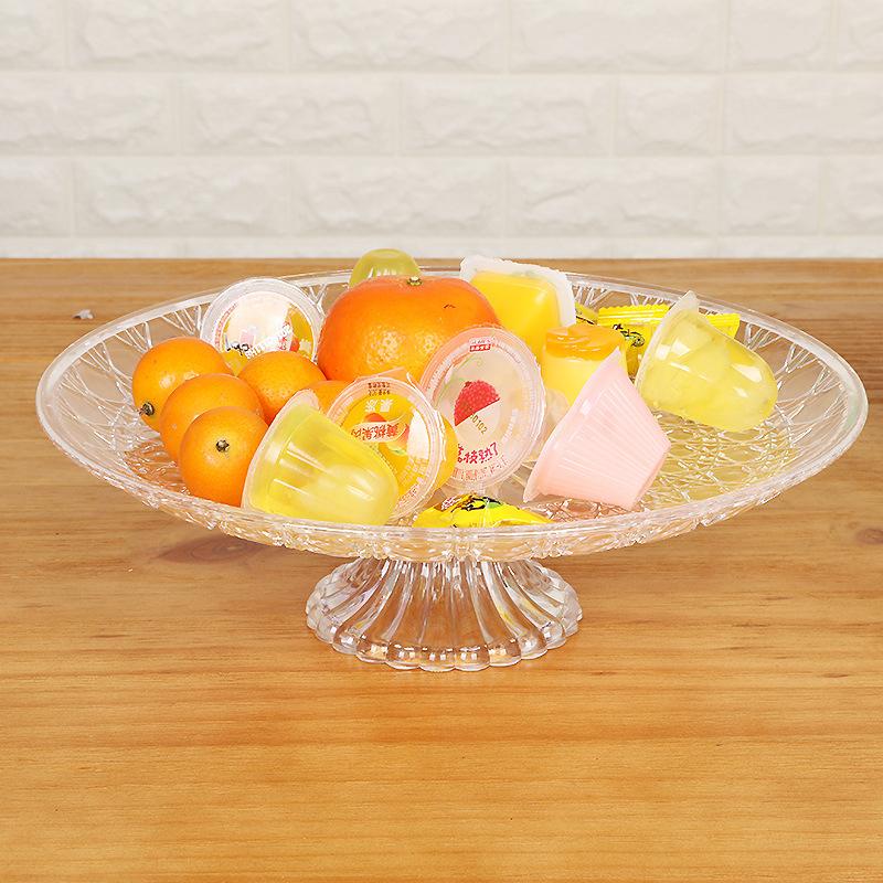 Acrylic Clear Serving Plates Fruit Dessert Salad Tray Cupcake Display Stand Round Dinner Plate Kitchen Supplies