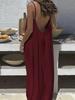 Summer 2026 Women's Spaghetti Strap Backless Long Dress for Beach Holiday