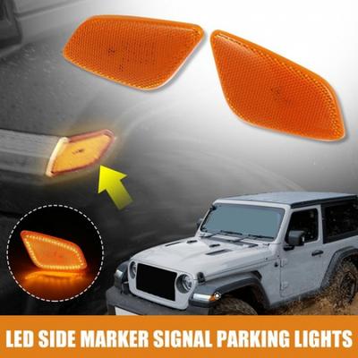 Pair Exterior LED Side Marker Fender for Jeep Wrangler TJ 97- 06 Yellow Light