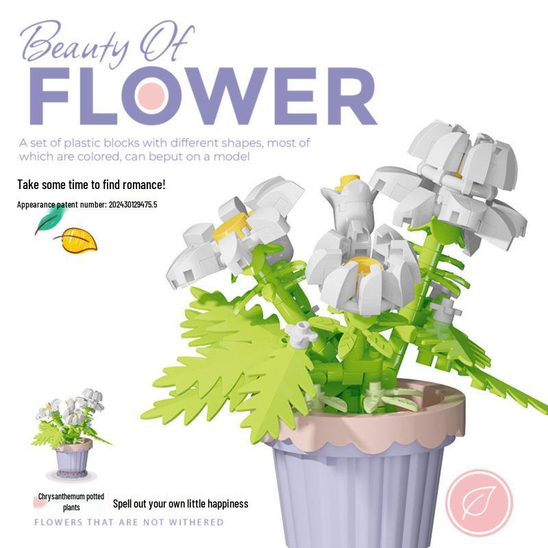 

Сукуленти та Квіти Конструктори - Сумісні з Lego, Кімнатні Рослини, Стабілізовані Квіти, Дитячі Іграшки