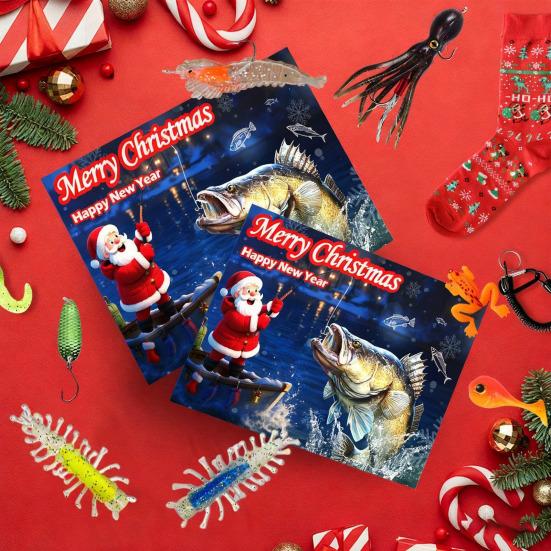 Kalendarz Adwentowy Wędkarski 2025 Kalendarz Odliczający do Świąt Bożego Narodzenia z 24 Przynętami 24 Dni Zestaw Przynęt Wędkarskich dla Mężczyzn Taty Nastolatków Wędkarzy