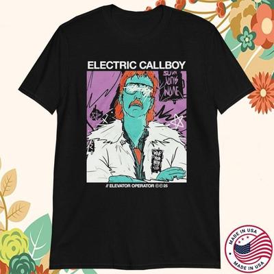 Pánské tričko s krátkým rukávem Electric Callboy Operátor výtahu Scratch Bavlna Černá Plná velikost UR397
