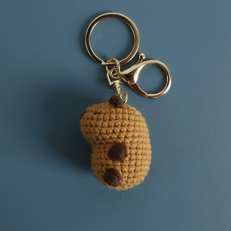 

Mini Capybara Doll Crochet Keychain For Couple Gifts Handmaking Knitting Small Bear Keyrings For Car Keys Pendant Accessories
