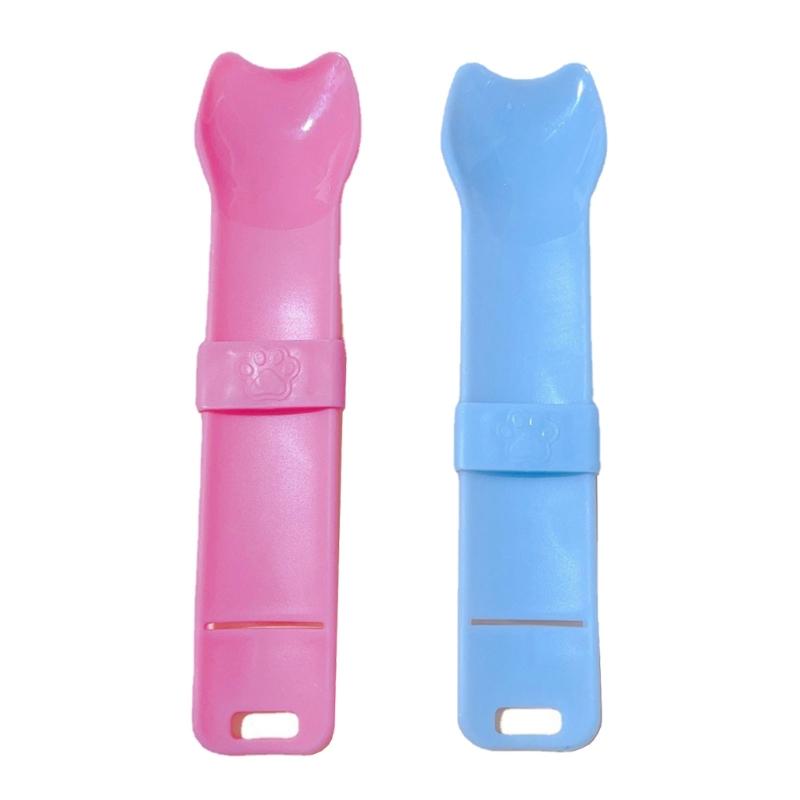 Cats Strips Feeder Spoon, Sliding Pet Treat Spoon Squeeze, Easy Feeding Pet Spoon Pet Supplies Cats Treat Dispenser
