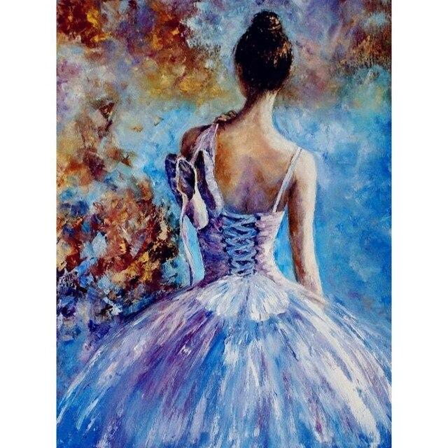 5D Diy Diamond Painting Ballerina Round Diamond Cross Stitch Kit Diamond Embroidery Mosaic Ballerina Home Decoration Art