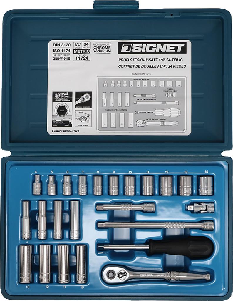 SIGNET Drive MM Socket Wrench Set 11724 1/4 24-Piece
