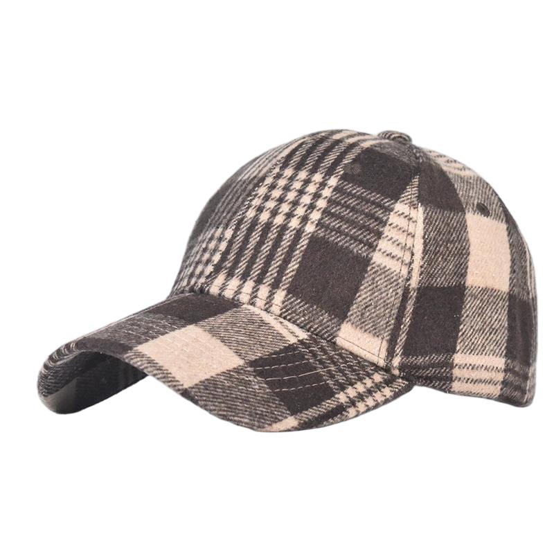 Herbst Winter Hut Herren Frühling Sommer Outdoor Sonnenschutz Visier Klassische Karierte Baseballkappe Hartschalen-Kappe Damenmütze Warme Schirmmütze