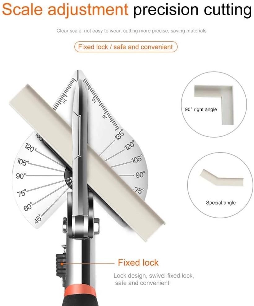 Multi-angle Bevel Scissors, With Adjustable Gusset Cutting Blades, From 45 Degrees To 135 Degrees, With 10 Blades And Wrenches