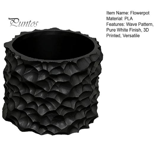 Concave Convex Flowerpot 3D Printed Wave Pattern Plant Pot, Matte White Succulents Planter, Integrated Molding Simple Design Pot Smooth Decorative