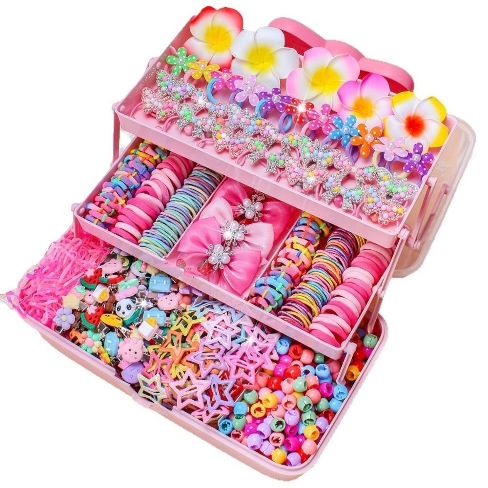 546 Teile Blume Hohelastisches Haaraccessoires-Set Kein Haarschaden Bunte Haarspangen Mädchen Haarbänder Mädchen Kinder