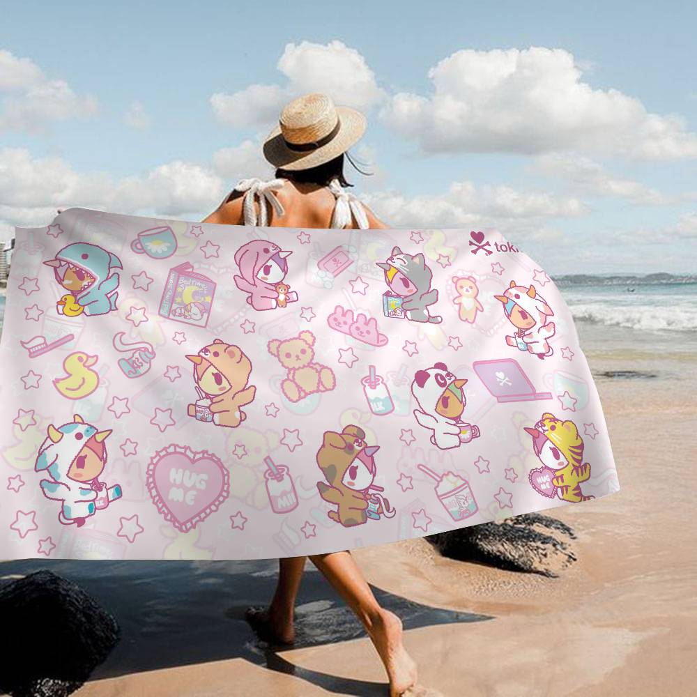 Japan Tokidoki Anime Badetuch Mikrofaser Weich Wasserabsorbierend Atmungsaktiv Für Mädchen Kinder Dekoratives Cartoon Strandtuch
