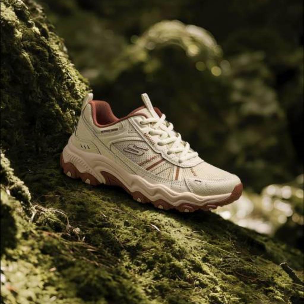 Skechers Outdoor Leather Cloud Wild Comfortable Durable Wear-Resistant Breathable Supportive Lightweight Rebound Low-Top Hiking Shoes 180378-OWBR