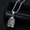 Saint Benedict Motorcycle Guardian Bell Retro Biker Good Luck Charm Religious Cross Key Chain