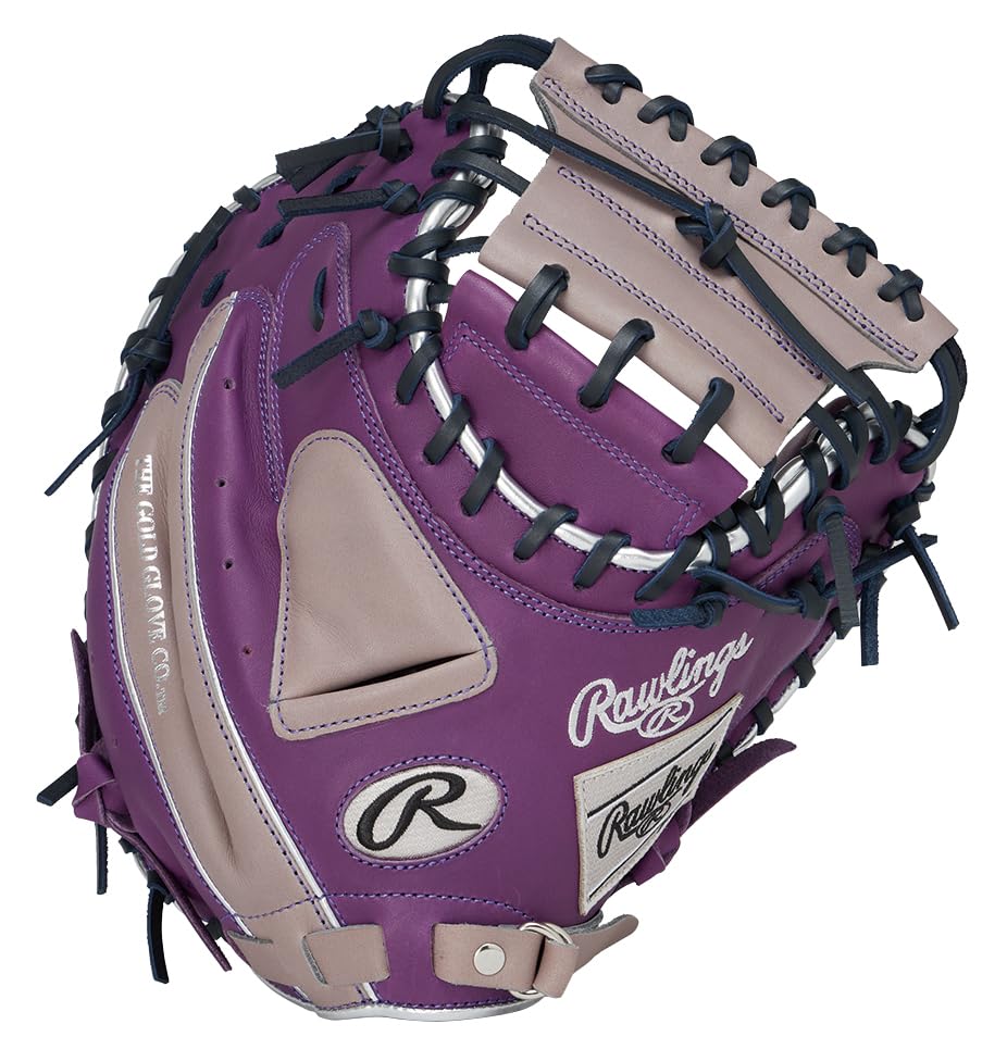 Rawlings Baseball HYPER TECH COLOR SYNC 33 Throw Glove, Softball, GR5FHTC2AF, Catcher's Glove, Purple/Gray, Inches, Left-Handed