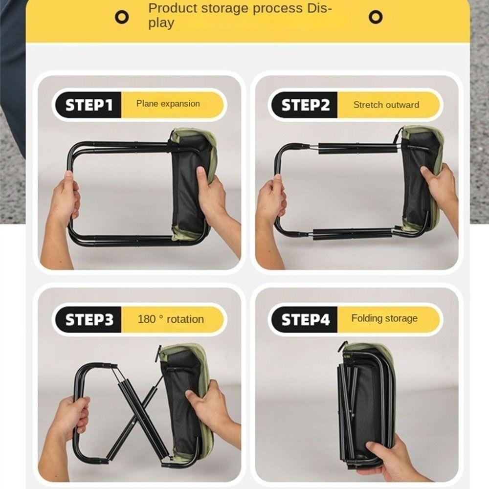 Solid Color Portable Zipper Campstool Ultra-light Outdoor Picnic Bench Compact Camp Chair  Hiking