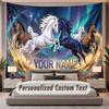 Horse (117) Theme Personalized Tapestry Custom Name Text Wall Hanging Tapestry Home Background Decoration