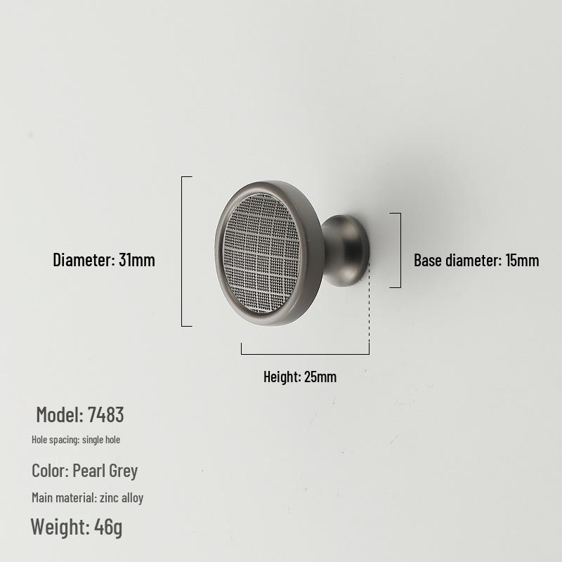 American Minimalist Zinc Alloy Single Hole Handle for Drawer, Shoe Cabinet, Wardrobe - Bright Silver/Gold Finish