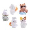 5PCS Handcrafted Mini Animal Statues Vegetable Stall Theme Cartoon Resins Collectible Ornaments Gift For Kids Adults