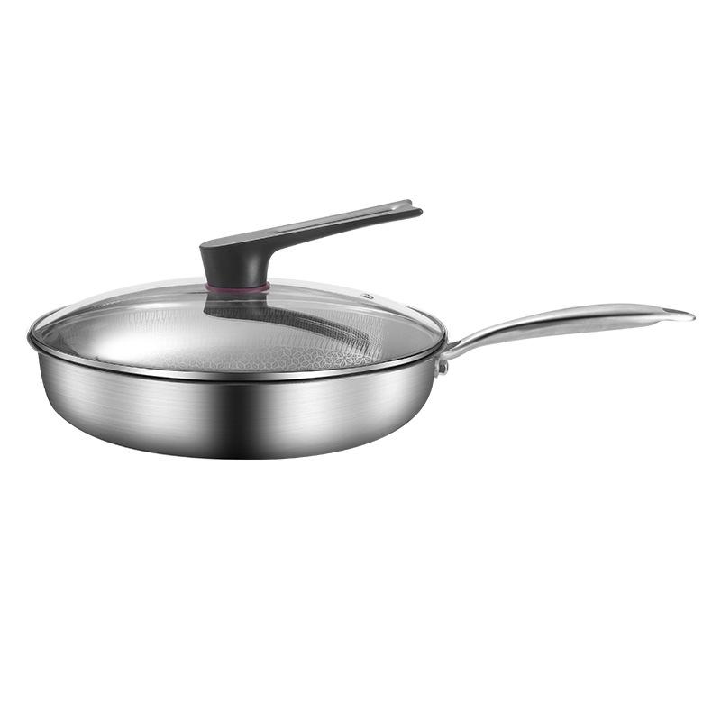 Stainless Steel Non-Stick Honeycomb Frying Pan for Steaks & Pancakes