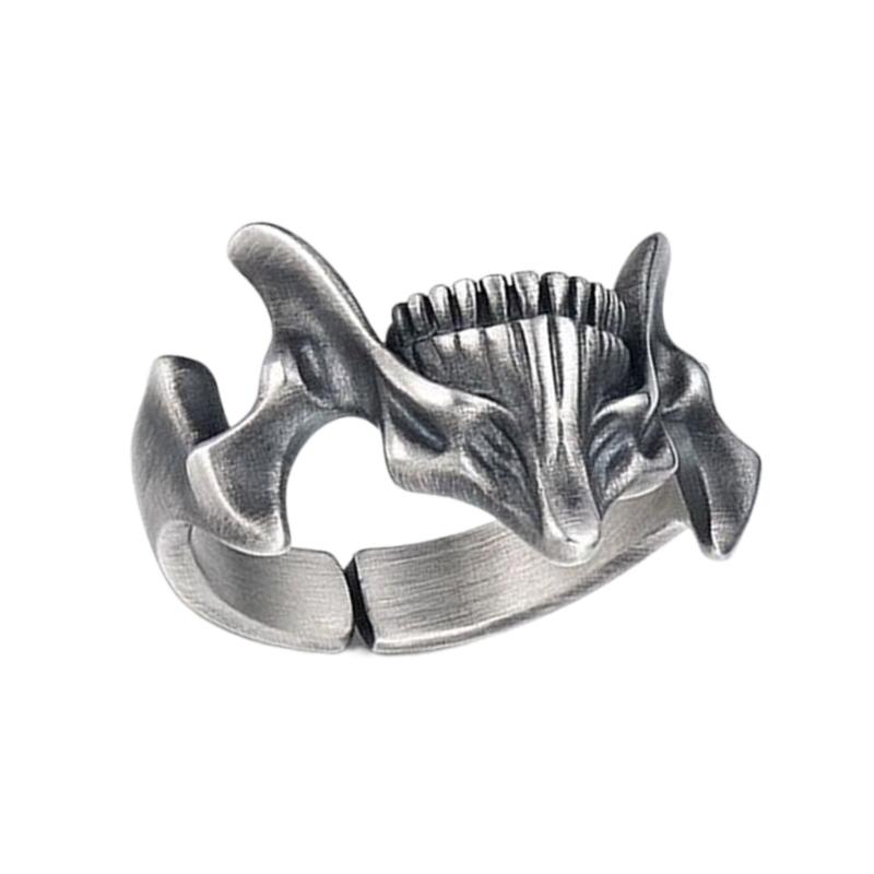 Retro Silver Black Skull Rings Sophisticated Silver Black Skull Rings Vintage Cool Punk Gothic Rings Jewelry