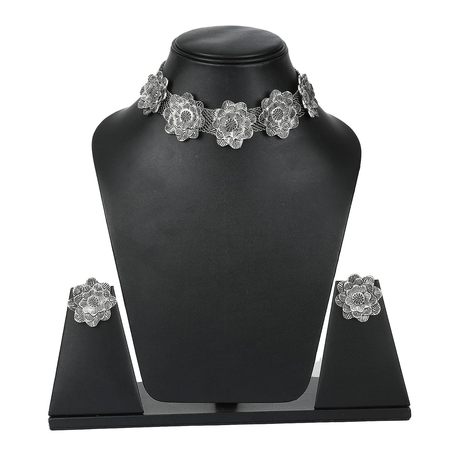 

Shining Diva Fashion Последний стильный традиционный набор украшений из окисленного серебра для женщин