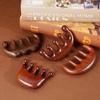 Sandalwood Gua Sha Comb: Smooth Round Head & Massage Teeth for Hair Therapy