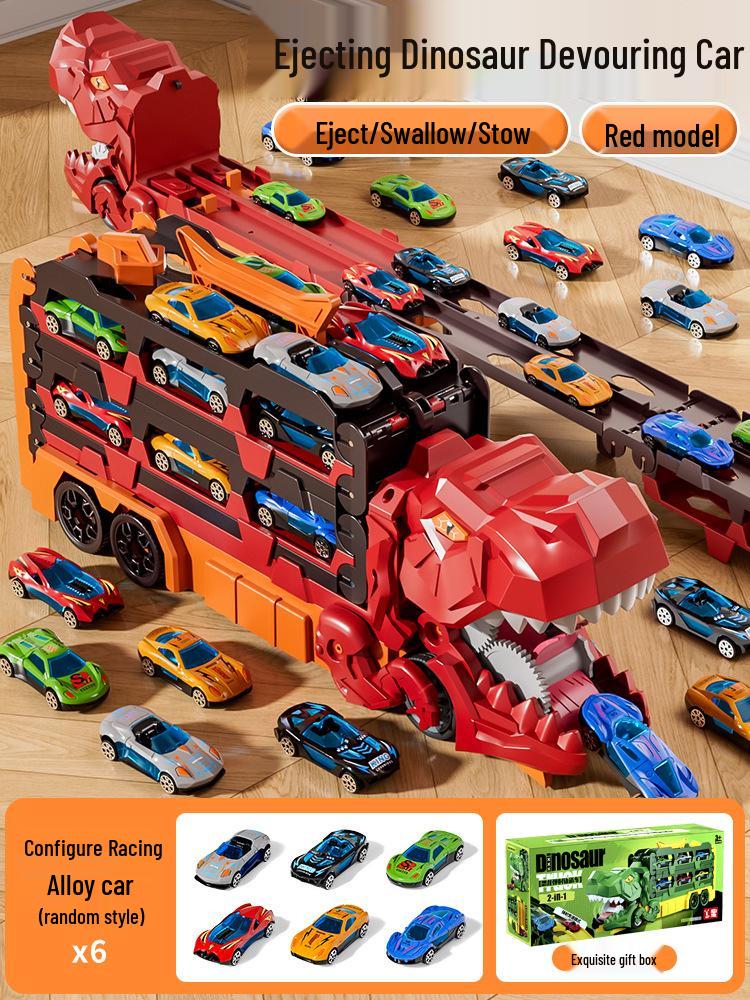 3-in-1 Transforming Dinosaur Toy Car Set for Kids Aged 3-5 with Mini Car Storage