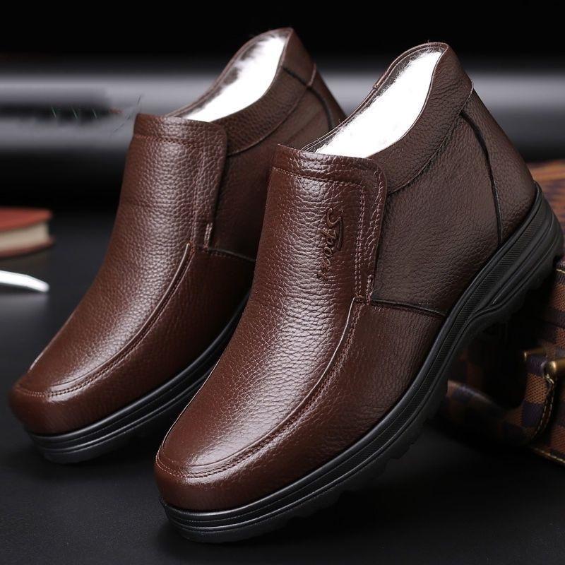 Winter Shoes for Men Cold Resistant Thickened Warm High Top Casual Cotton Shoes Simple Comfortable Daily Men's Cotton Boots