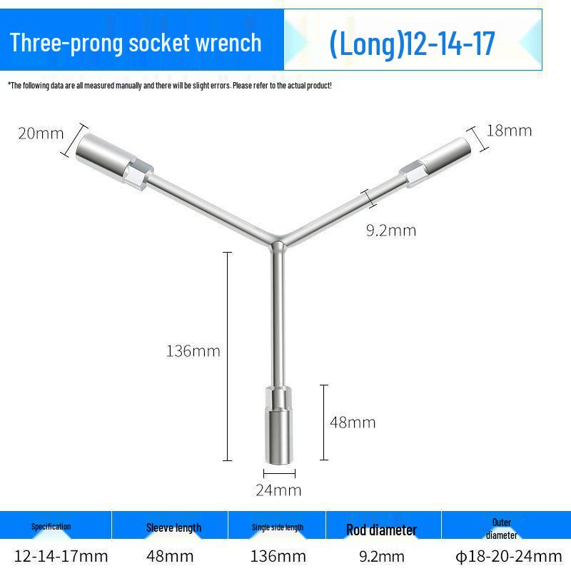 Dreifach erweiterbarer Multifunktions-Y-Steckschlüsselschlüssel für Motorrad- & Autoreparatur
