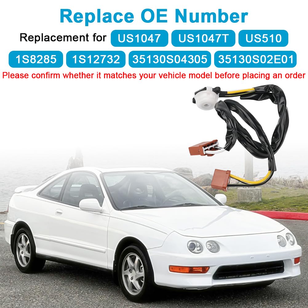 Electrical Ignition Key Switch Replacement for 35130-S04-305 35130S04305 Compatible with Acura Integra 1998-1999 Honda Civic 1998-2000