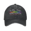 LGBTQ Rainbow Baseball Cap Vintage Distressed Denim Gay Pride LGBT Awareness Ally Snapback Cap Unisex  Outdoor All Seasons Caps