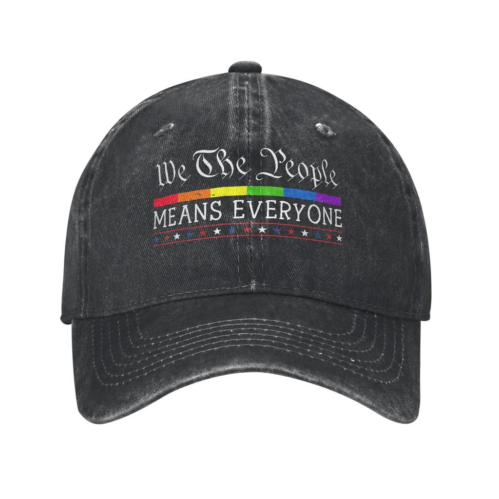LGBTQ Rainbow Baseball Cap Vintage Distressed Denim Gay Pride LGBT Awareness Ally Snapback Cap Unisex Outdoor All Seasons Caps