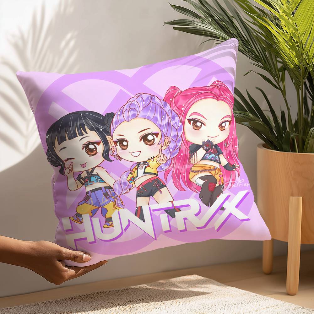 KPopS D-Demon H-Hunters Pillow Case Plush Fabric Soft  Pillowcase Double Sided Print Cushion Cover Household Gifts
