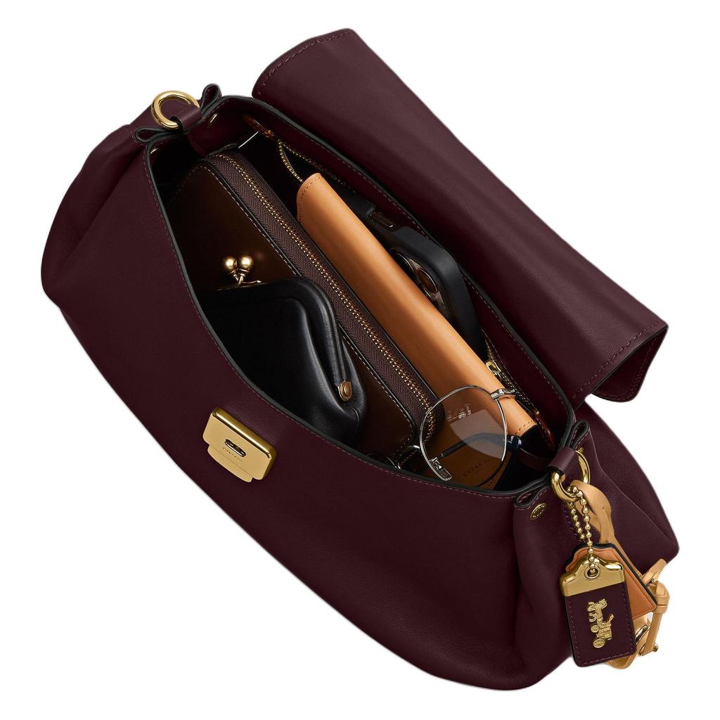 Coach Slouchy Rogue 35 Tote Bag With Pleated Details And Detachable Shoulder Strap Women Handbags Merlot CCC39-B4XD2