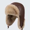 WTEMPO Faux Leather Plush Faux Fur Ear Protection Hats Couple Windproof Cold-proof Warm Bomber Hats Men's Autumn Winter Outdoor Cycling Skiing Hats