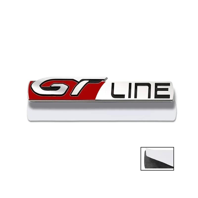 3D Metal Car GTLINE Badge Rear Trunk Fender Emblem Sticker For Peugeot GT 206 208 308 307 207 208 3008 407 508 2008 RCZ GT LINE